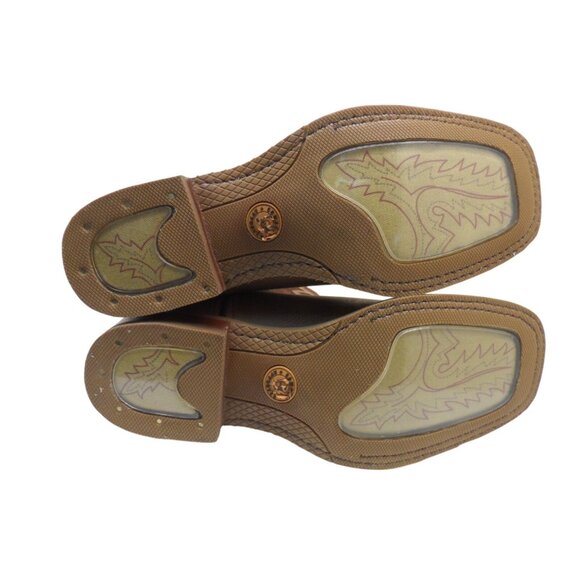 Laredo Men's 10" Cowboy Square Toe Leather Western Boots Brown/Rust Size 9D - Picture 5 of 8